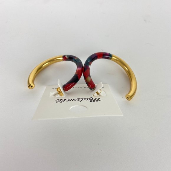 NWT Madewell Half Acetate Hoop Earrings - Picture 3 of 6